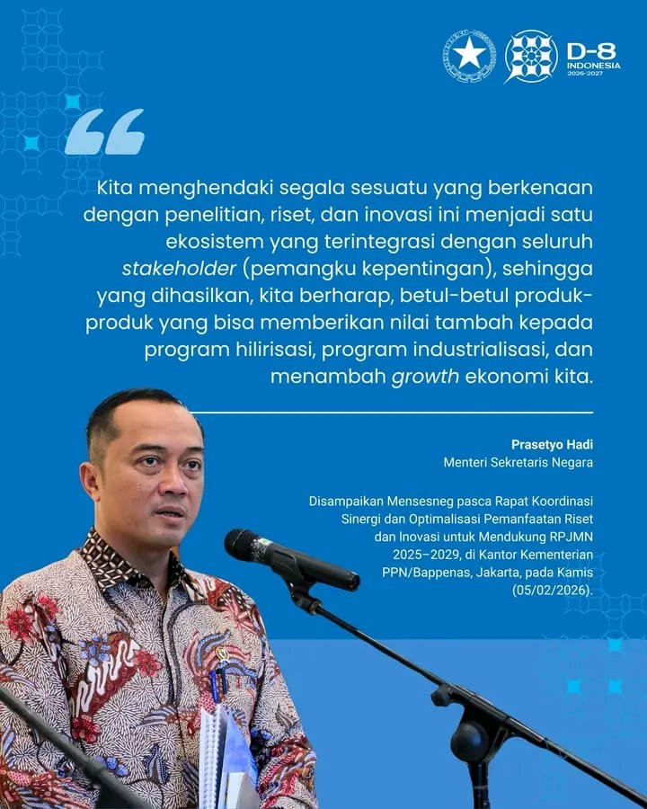 Mensesneg Tekankan Integrasi Riset dan Inovasi untuk Dukung Hilirisasi Nasional
