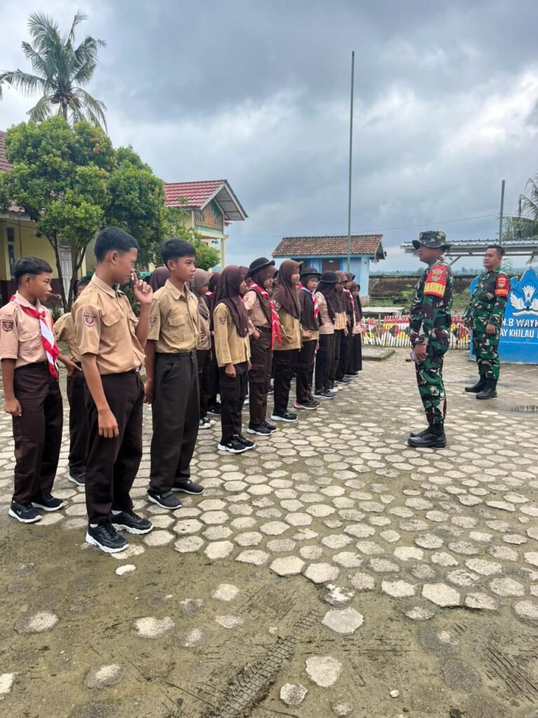Program TMMD Sasar Siswa SDN 8 Way Khilau Latihan PBB, Tanamkan Disiplin dan Cinta Tanah Air Sejak Dini