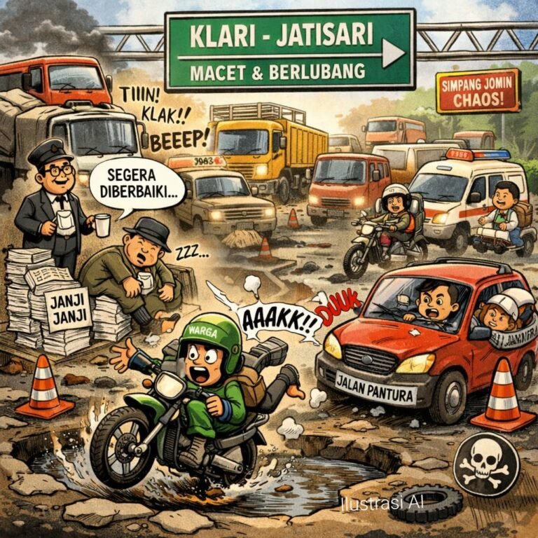 Jalan Berlubang di Pantura Klari–Jatisari: Ancaman Nyata di Tengah Janji Perbaikan