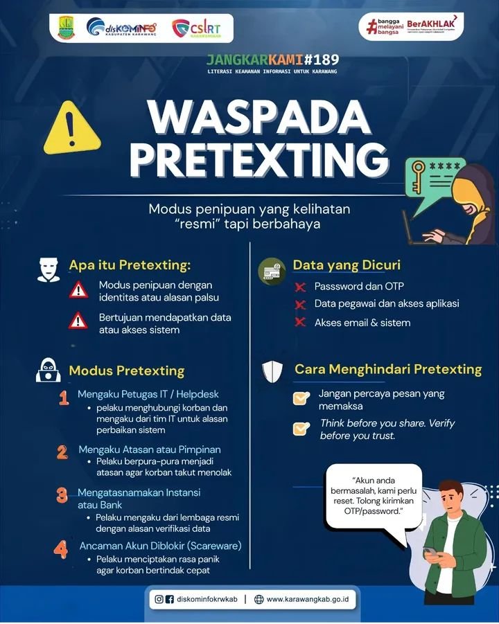 Diskominfo dan CSIRT Karawang Imbau Masyarakat Waspada Modus Penipuan Siber Pretexting