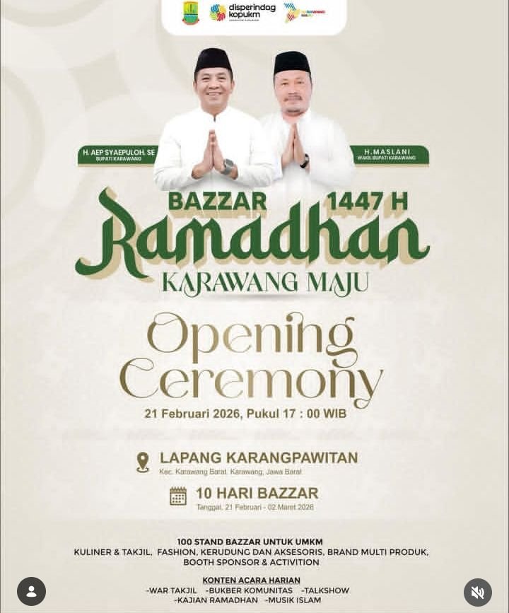 Pemkab Karawang Gelar Opening Ceremony Bazzar Ramadhan 1447 H, Dukung UMKM Lokal