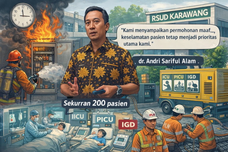 Panel Listrik Utama Terbakar, Layanan RSUD Karawang Sempat Lumpuh