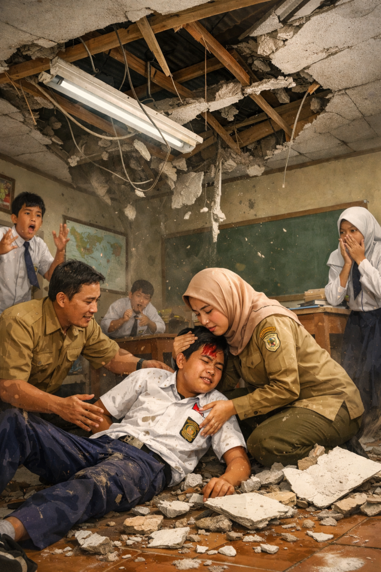 Plafon Ambruk Timpa Siswa di Cilamaya Wetan, Disdikbud Karawang Minta Sekolah Ambil Langkah Cepat