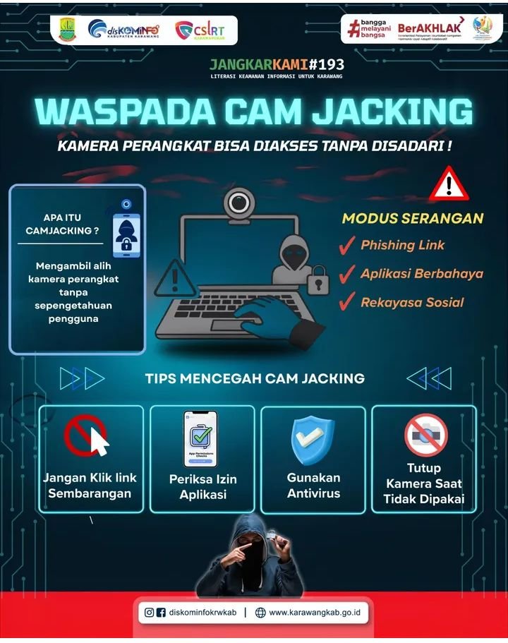 Waspada Camjacking, Diskominfo Karawang Ingatkan Bahaya Akses Kamera Tanpa Disadari