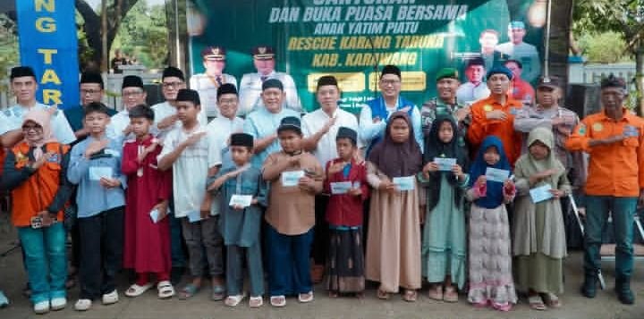 Rescue Karang Taruna Karawang Gelar Santunan 300 Anak Yatim dan Buka Puasa Bersama di Karawang Barat