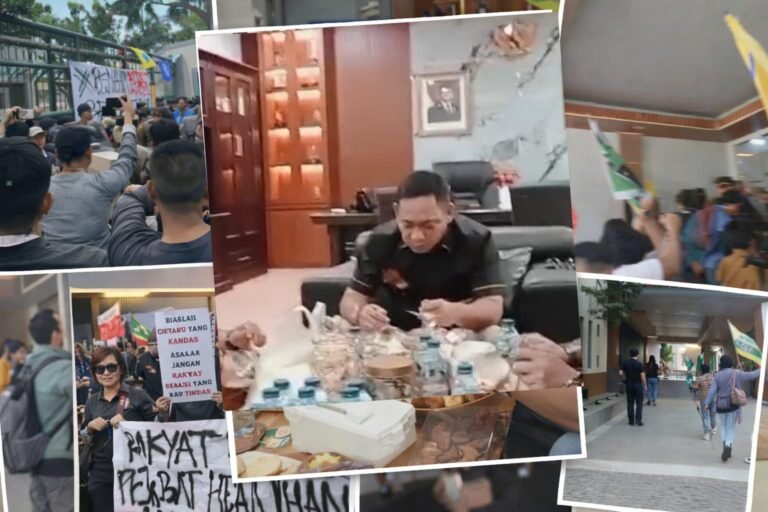 Mahasiswa Bentrok dengan Satpol PP di Gerbang Pemda, Plt Bupati Asyik Makan dengan Ormas