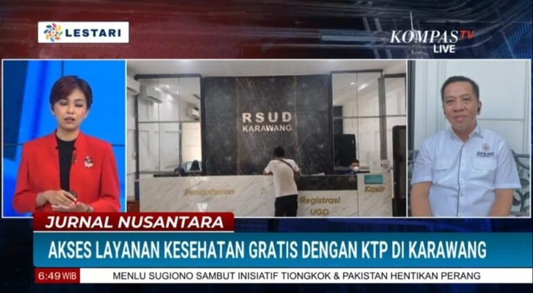 Program Kesehatan Gratis Karawang Tembus TV Nasional, Bupati Aep Paparkan Capaian 98 Persen di Kompas TV