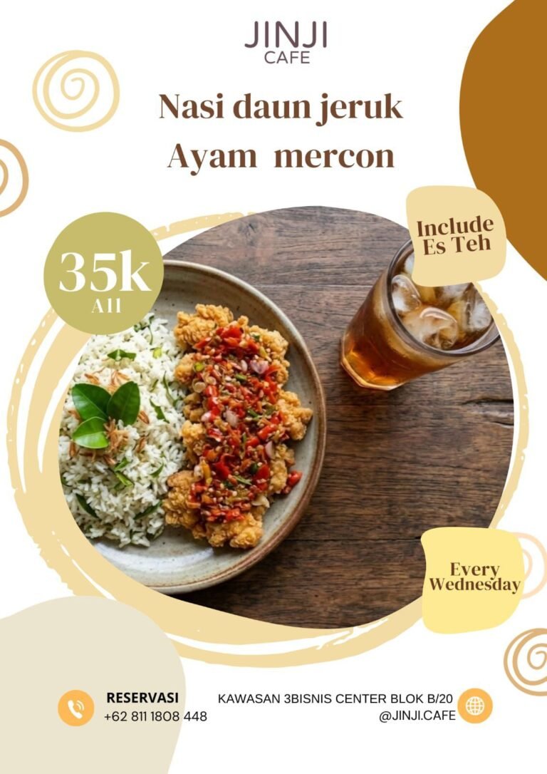 Nasi Daun Jeruk Ayam Mercon Rp35 Ribu Jadi Andalan Promo Rabu di Jinji Cafe Karawang Barat