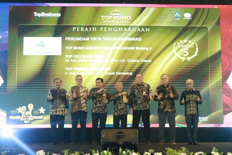Perumdam Tirta Tarum Karawang Raih TOP BUMD Awards 2026, Sabet Bintang 5 dan Top CEO
