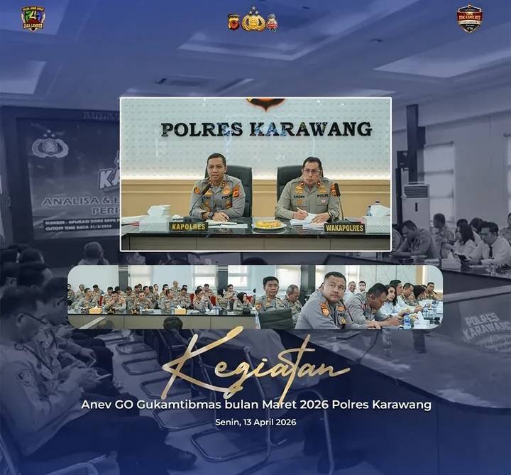 Polres Karawang Gelar Anev Kamtibmas, Kapolres Tekankan Pelayanan Responsif dan Humanis