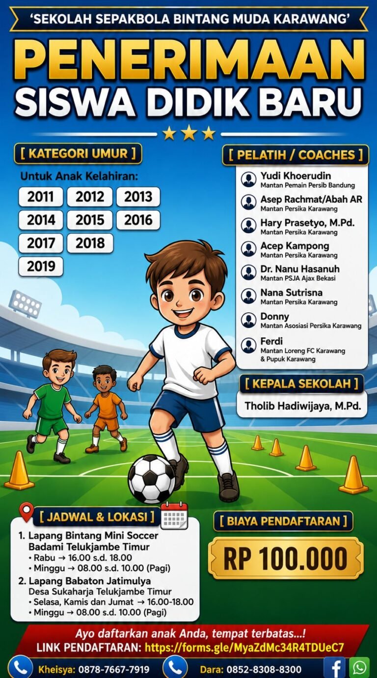 SSB Bintang Muda Karawang Buka Pendaftaran, Siapkan Talenta Sepak Bola Usia Dini