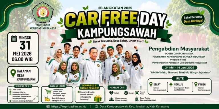 Car Free Day Desa Kampung Sawah Meriah, Gaungkan Hidup Sehat dan Penguatan UMKM Lokal