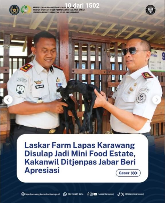 SAE Laskar Farm Lapas Karawang Jadi Contoh Program Ketahanan Pangan Pemasyarakatan