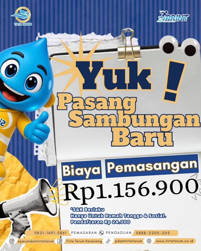 Dukung Kebutuhan Air Bersih Masyarakat, PERUMDAM Tirta Tarum Tawarkan Sambungan Baru Murah