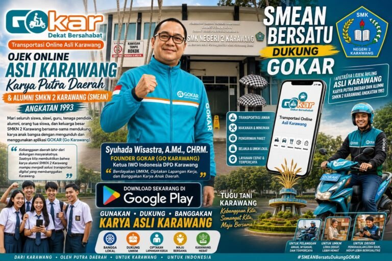 Alumni SMKN 2 Karawang Angkatan 1993 Hadirkan GOKAR, Ojek Online Asli Karawang