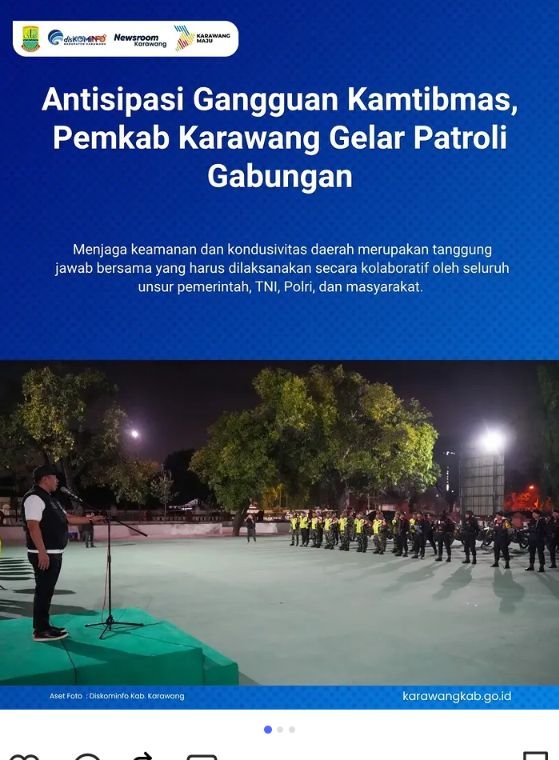 Pemkab Karawang Gelar Patroli Gabungan, Antisipasi Gangguan Kamtibmas Selama Akhir Pekan