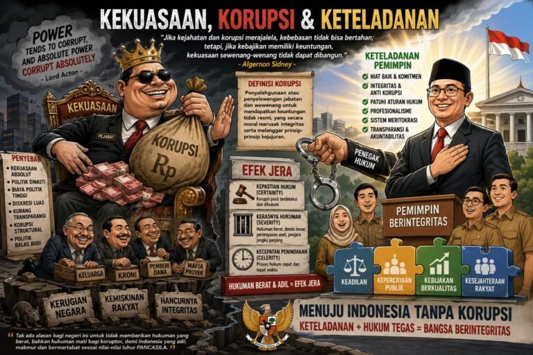 Kekuasaan, Korupsi, dan Keteladanan: Membangun Integritas di Tengah Krisis Moral Bangsa