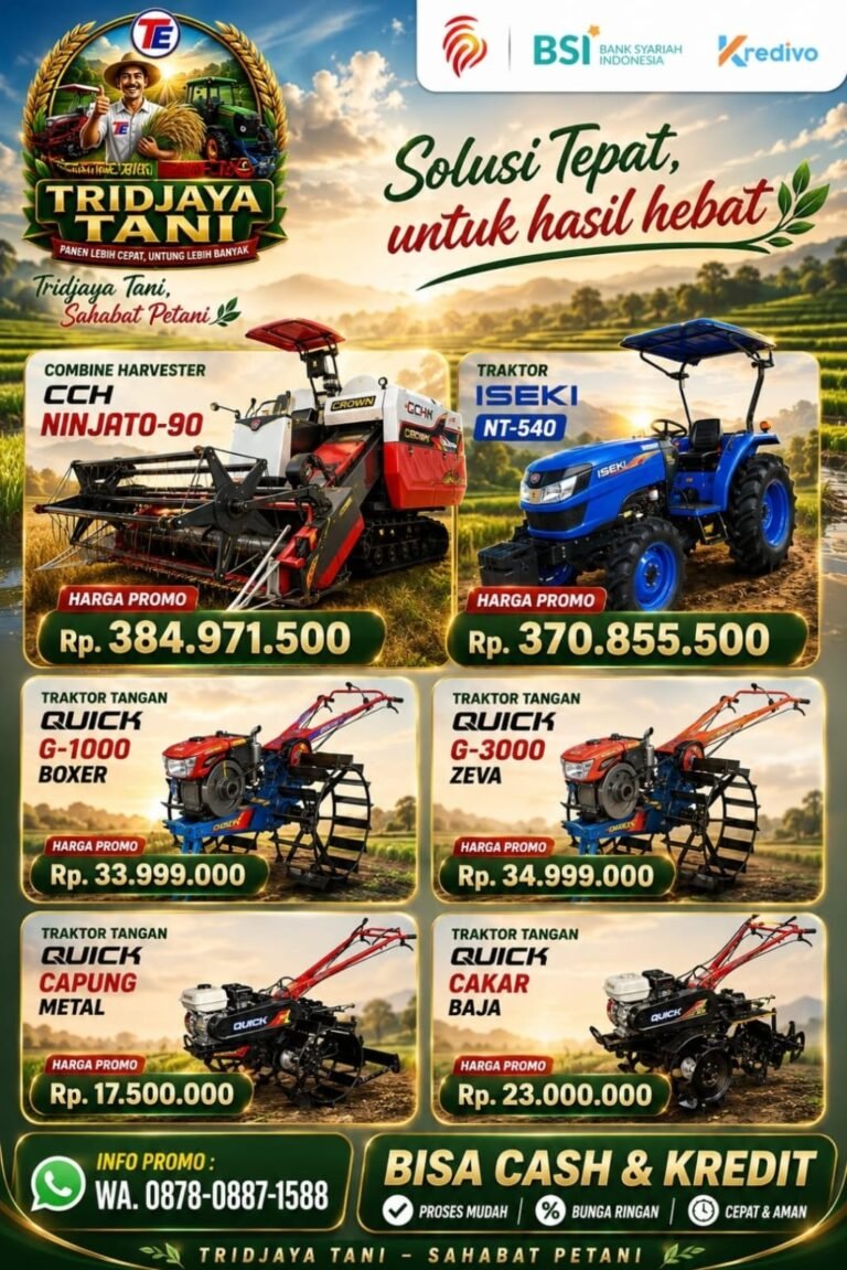 Tridjaya Tani Sediakan Alat Pertanian Modern dengan Harga Promo Terbaik