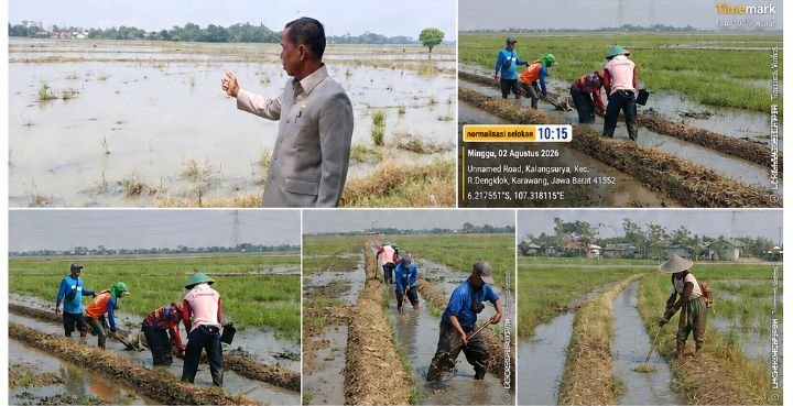 Ratusan Meter Saluran Air Jalur Pertamina Dibersihkan, H. Karsim: Irigasi Adalah Urat Nadi Petani