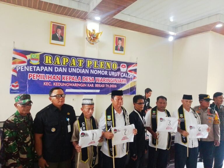 Diiringi Ratusan Pendukung, Asep Supriadi Alias Penser Resmi Kantongi Nomor Urut 3 di Pilkades Waringinjaya