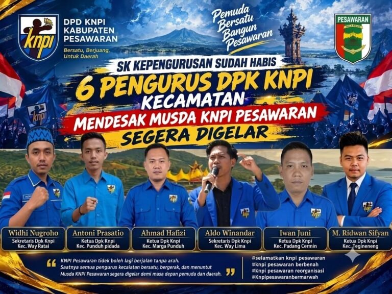 SK Berakhir, 6 Pengurus DPK KNPI Sampaikan Aspirasi, dan mendesak MUSDA KNPI Pesawaran segera di gelar.